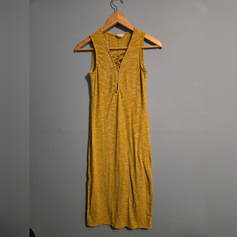 Sun & Shadow Mustard Maxi Dress